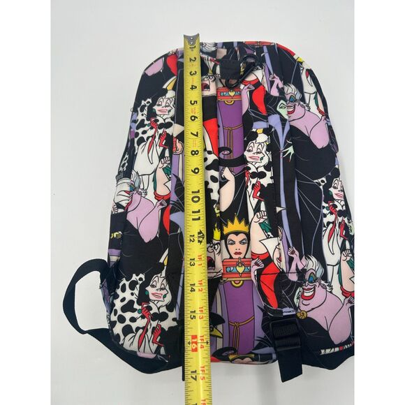 Loungefly x Disney Villain Icons All Over Print Nylon Backpack Large Purple EUC